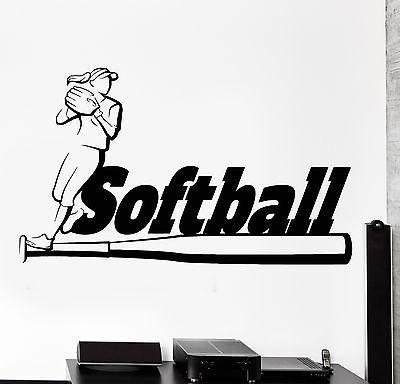 Wall Sticker Sport Softball Girl Woman Fitness Athlete Vinyl Decal Unique Gift (z2998)