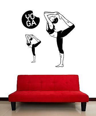 Wall Stickers Vinyl Decal Yoga Pose Fitness For Woman Sport Decor (z1831)
