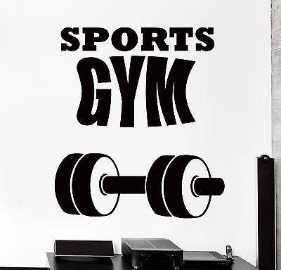 Wall Stcker Sport Dumbbell Barbell Gym Fitness Vinyl Decal Unique Gift (z3069)