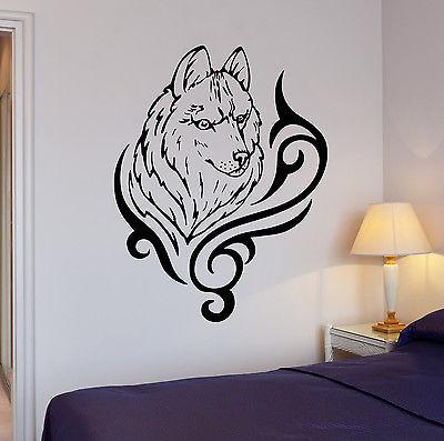 Wall Stickers Wolf Animal Predator Tribal Art Mural Vinyl Decal Unique Gift (ig1924)