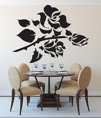 Wall Sticker Vinyl Decal Branch Beautiful Rose Buds Huge Spikes Unique Gift (n128)