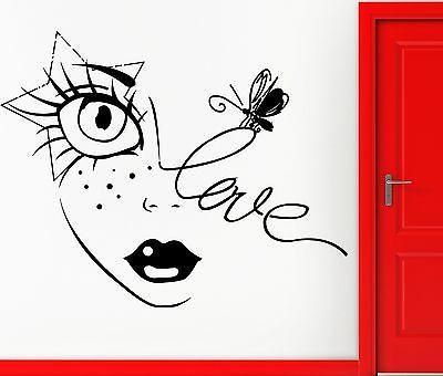 Sexy Teen Girl In Love Star And Bee Decor Wall Stickers Vinyl Decal  (z2253)