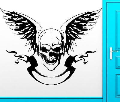 Wall Sticker Vinyl Decal Skull Wings Freedom Anarchy Cool Decor Unique Gift (z2475)