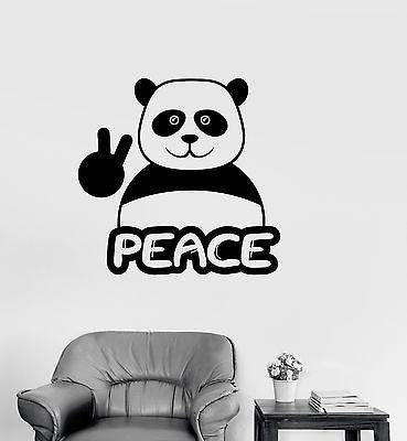 Wall Stickers Funny Panda Peace Hippie Pacifism Art Mural Vinyl Decal Unique Gift (ig2030)