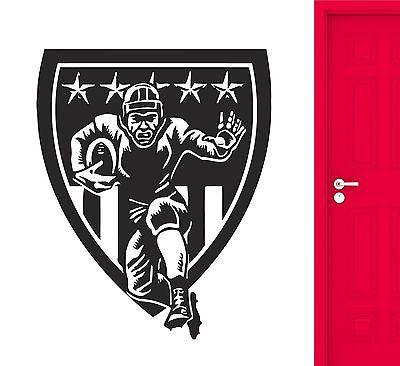 Retro American Football Player Wall Stickers Vinyl Decal Sport Athlete Unique Gift (ig729)