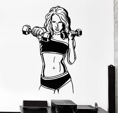 Wall Decal Fitness Woman Gym Sports Bodybuilding Health Vinyl Stickers Unique Gift (ig2608)