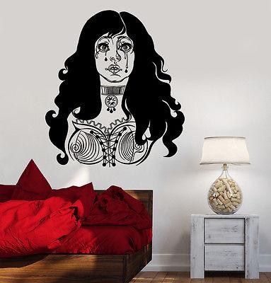 Wall Decal Sexy Crying Girl Woman With Large Breasts Hot Vinyl Sticker Unique Gift (z3612)