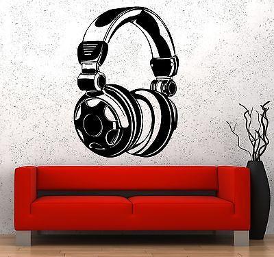 Wall Vinyl Music Headphones Head Phones Song Guaranteed Quality Decal Unique Gift (z3576)