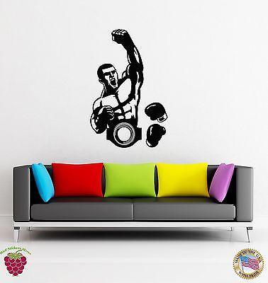 Wall Stickers Vinyl Decal MMA Figter With Belt Champion Unique Gift (z1782)
