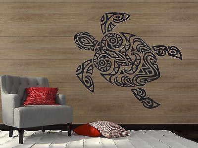 Wall Vinyl Sticker Decal Tortoise Shell African Motifs Painted with Mask Unique Gift (n142)