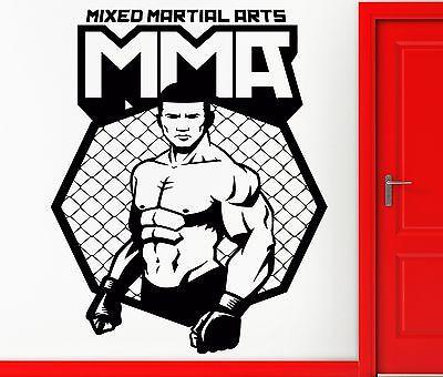Wall Stickers Vinyl Decal MMA UFC Cage Fighter Man Fight Cool Decor Unique Gift (z1949)