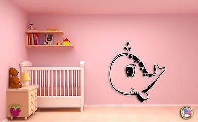 Wall Sticker Cute Baby Whale  Animals Modern Decor for Nursery Room Unique Gift z1438