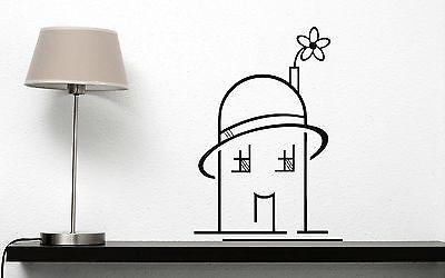 Wall Vinyl Sticker Decal Funny Toy House in a Hat With a Flower Unique Gift (n187)