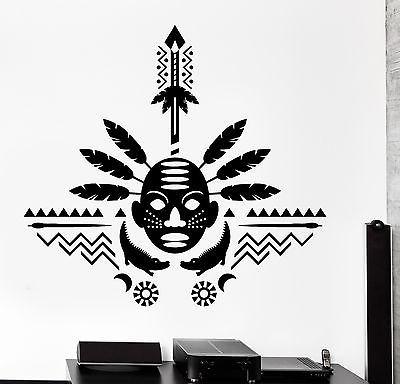 Wall Decal African Mask Symbol Ornament Tribal Mural Vinyl Decal Unique Gift (z3320)