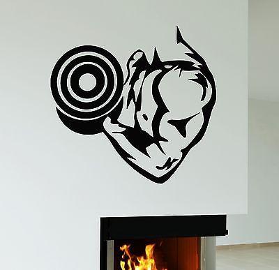 Wall Stickers Vinyl Decal Fitness Club Dumbbell Hand Gym Sport Muscle ...