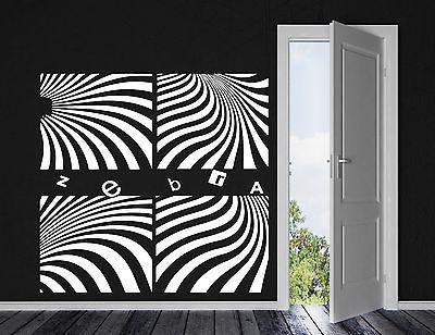 Wall Stickers Vinyl Decal Beautiful Zebra Illusion Barcode Strip Fan Unique Gift (n031)