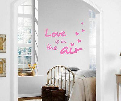 Wall Stickers Vinyl Decal Quote Love is in the Air for Bedrooms ig1316