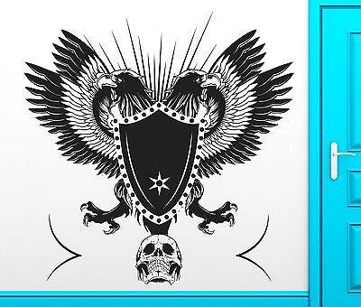 Wall Sticker Vinyl Decal Gothic Military Skull Eagle Shield Cool Decor Unique Gift (z2506)
