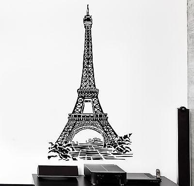 Wall Decal Paris France Eiffel Tower Romantic Travel Vinyl Decal Unique Gift (z3122)