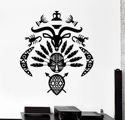 Wall Decal African Mask Symbol Tribal Cool Mural Vinyl Decal Unique Gift (z3321)