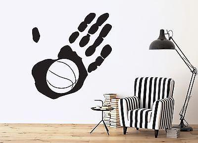 Wall Vinyl Sticker Decal Abstract Palm Basketball Player Ball Basketboll Unique Gift (n042)
