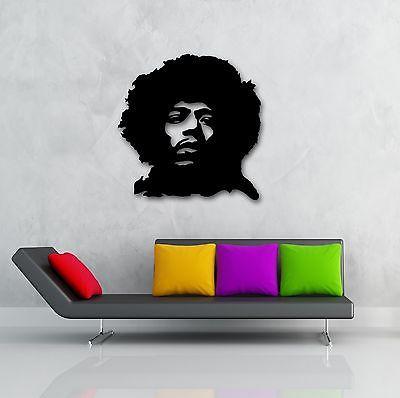 Wall Stickers Vinyl Decal Jimi Hendrix Rock Star Guitar Music Unique Gift (ig993)