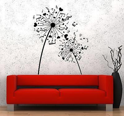 Wall Vinyl Music Notes Hearts Flower Floral Guaranteed Quality Decal Unique Gift (z3522)