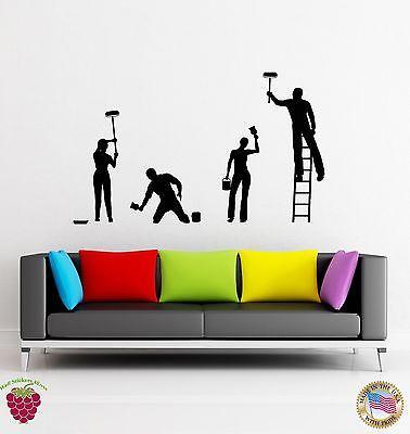 Vinyl Decal Wall Stickers Man People Painting The Wall Decor For LIving Room (z1686)