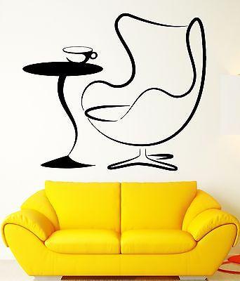 Wall Stickers Armchair Coffee Table Living Room Vinyl Decal Unique Gift (ig2415)