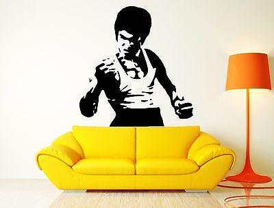 Wall Decal Movie Star Bruce Lee Martial Arts Karate Cool Cool Decor Unique Gift (z2571)