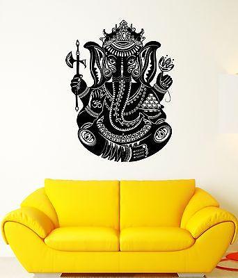 Wall Decal India Elephant Ganesha God Trunk Wealth Art Vinyl Stickers Unique Gift (ed129)