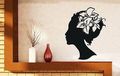 Wall Vinyl Sticker Decal Portrait Beautiful Woman Magnificent Profile ...