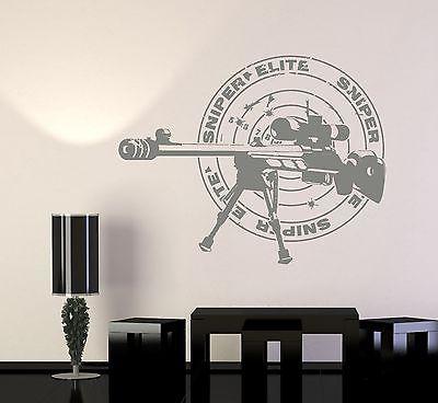 Wall Vinyl Sniper Rifle Army Forces War Guaranteed Quality Decal Unique Gift (z3437)