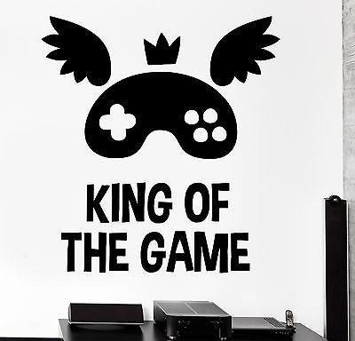 Wall Sticker Gaming Quote King Of The Game Vinyl Decal Unique Gift (z3089)