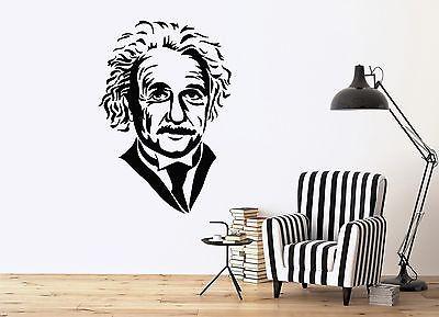 Wall Sticker Vinyl Decal Head Albert Einstein Serious Scientist Physicist Unique Gift (n038)