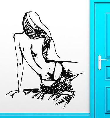 Wall Stickers Vinyl Decal Naked Woman Sexy Girl Sketch Coolest Room Unique Gift (ig1747)