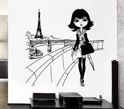 Decal Paris Eiffel Tower France Europe Fashion Girl Decor For Bedroom Unique Gift (z2634)