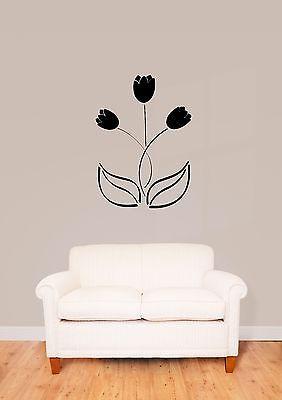 Wall Stickers Vinyl Decal Flower Black Tulip Floral Decor Living Room Unique Gift (z1805)