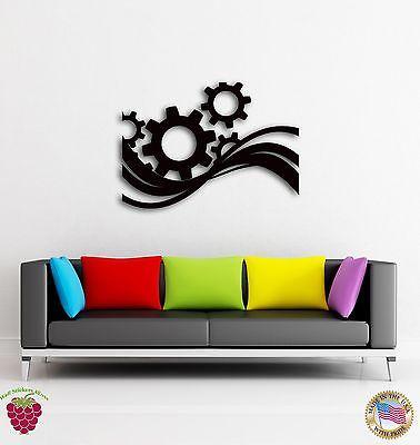 Wall Sticker Modern Abstract Decor Gear Wheel For Living Room Unique Gift z1459