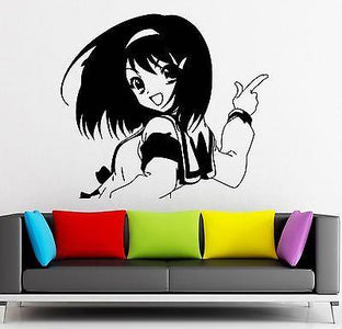 Wall Sticker Vinyl Decal Anime Cartoon Nursery Oriental Girl Manga Tee ...