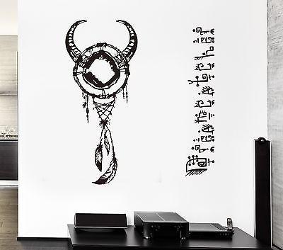 Wall Decal Amulet Horns Plumage Symbolism Shaman Darkness Vinyl Stickers Unique Gift (ed110)