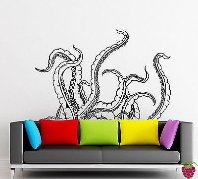 Wall Stickers Vinyl Decal Tentacles Calamar Deep Sea Horror Scary Ocean (z2153)