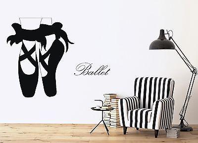 Wall Sticker Vinyl Decal Ballet Pointe Shoes Slim Legs Bows Dance Unique Gift (n296)