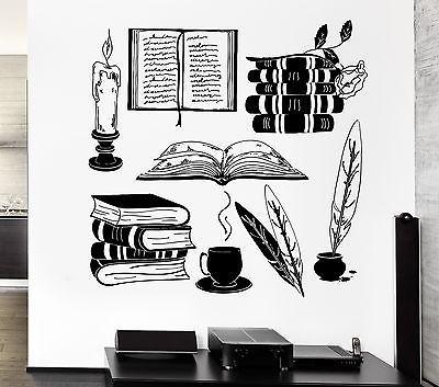 Wall Decal Books Vintage Library Bookworm University Education Vinyl Unique Gift (ig2548)