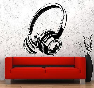 Wall Vinyl Music Head Phones Headphones Song Guaranteed Quality Decal Unique Gift (z3567)