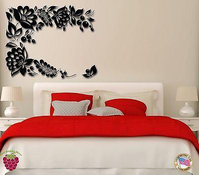 Wall Stickers Vinyl Decal Flowers Leafs And Berries For Bedroom  Unique Gift (z1726)