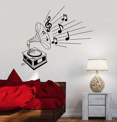 Wall Vinyl Music Gramophone Retro Classic Art Guaranteed Quality Decal Unique Gift (z3518)