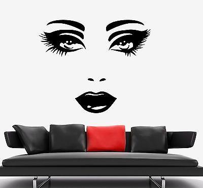 Wall Stickers Vinyl Decal Fashion Sexy Lips Eyes Hair Spa Beauty Salon Unique Gift EM417