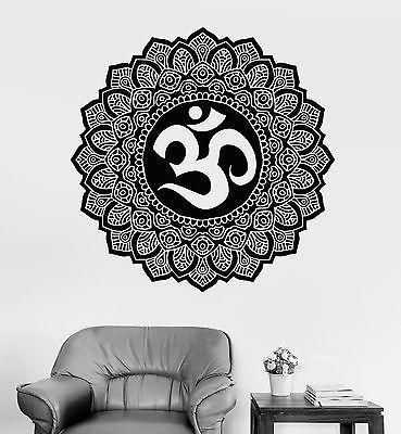 Wall Sticker Mandala Buddha Om Sign Symbol Meditation Vinyl Decal Unique Gift (z2923)