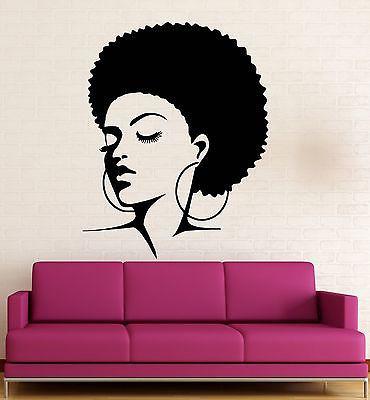 Wall Stickers Vinyl Decal Black Lady Sexy Hot Girl Hair Beauty Unique Gift (ig1633)